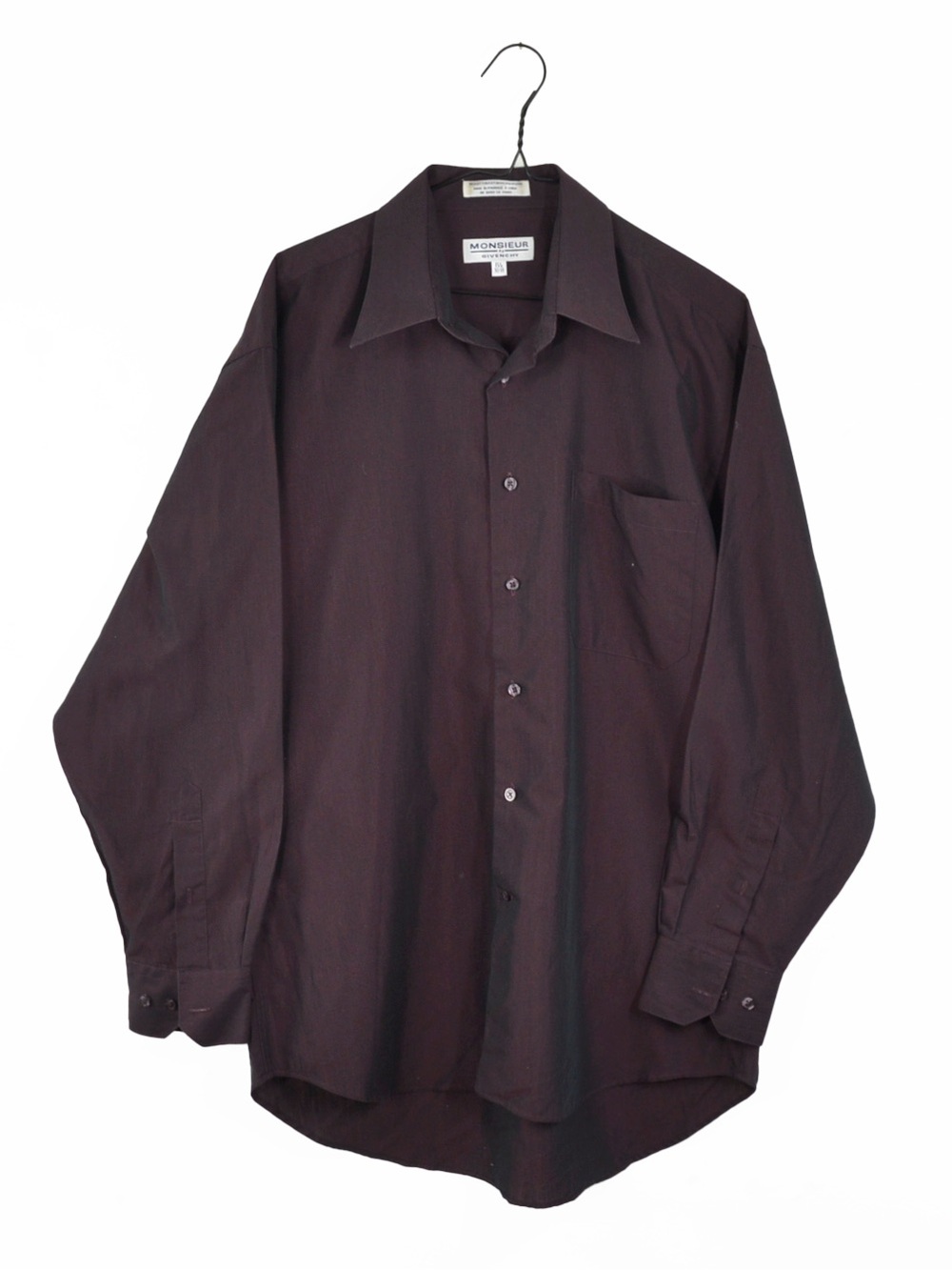 Vintage Givenchy Dark Purple Iridescent Taffeta Sheen Long Sleeve Top Shirt